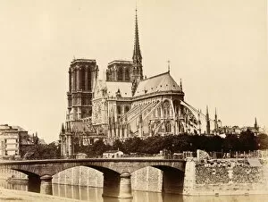 Notre Dame De Paris Gallery: Notre-Dame (Abside), 1860s. Creator: Edouard Baldus