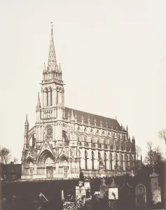 Victorian Gothic Prints: Notre Dame de Bonsecours, pres Rouen, 1852-54. Creator: Edmond Bacot