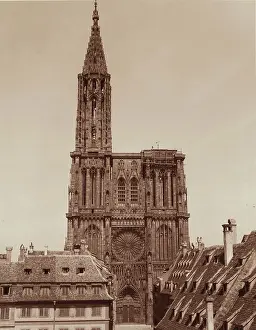 Carbon Print Prints: Notre Dame Cathedral, Strasbourg, between 1867 and 1870. Creator: Adolphe Braun