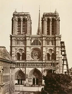 Notre Dame De Paris Gallery: Notre-Dame (facade), 1860s. Creator: Edouard Baldus