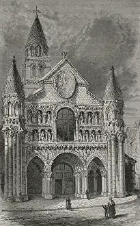 1877 Prints: Notre-Dame-la-Grande Church, Poitiers, France, 1877. Creator: Unknown
