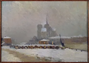 Albert Charles Lebourg Prints: Notre-Dame de Paris. Snow effect in evening, c1897. Creator: Albert Lebourg