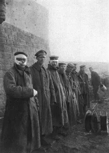 Surrender Prints: Notre offensive du 15 decembre 1916; Les Allemands occupant la ferme des Chambrettes se defendirent Creator: Unknown