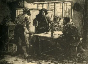 Derbyshire Gallery: The Nottingham Captain and agitators at the White Horse Inn, Pentrich
