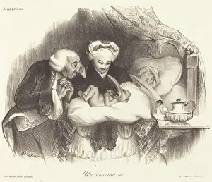 Family Life Prints: Un nouveau nez, 1833. Creator: Honore Daumier