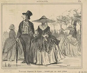 Nouveaux chapeaux de dames... 19th century. Creator: Honore Daumier