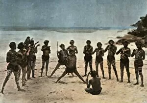 Boulanger Collection: Nouvelle-Guinee. Danse Des Papous Barioles, (Papua New Guinea. Tribal Papuan Dance), 1900