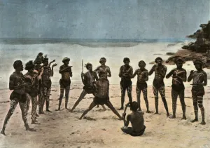 Nouvelle-Guinee. Danse Des Papous Barioles, (Papua New Guinea. Tribal Papuan Dance), 1900 Nouvelle-Guinee. Danse Des Papous Barioles, (Papua New Guinea. Tribal Papuan Dance), 1900