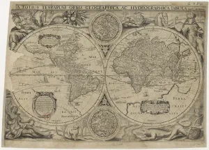 World Map Prints: Nova totius terrarum orbis geographica ac hydrographica tabula (Map of the world)