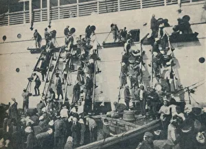 Porthole Collection: A Novel Method of Coaling at the port of Yokohama, 1936