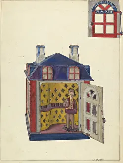 Novelty Prints: Novelty Bank, c. 1937. Creator: Alf Bruseth