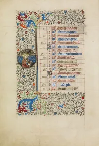 Catherine St Prints: November Calendar Page: Saint Catherine; Book of Hours