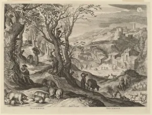 Pigs Prints: November and December, 1615. Creator: Aegidius Sadeler II
