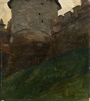 Varangians Prints: The Novgorod Kremlin Tower, c. 1903. Artist: Roerich, Nicholas (1874-1947)