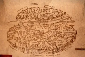 Slavs Prints: The Novgorod Map, 17th century. Artist: Historical Document