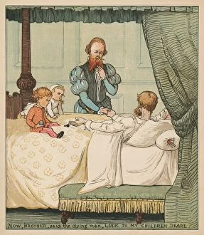 Book Illustration Gallery: Now, Brother, said the dying man, Look To My Children Deare, c1878. Creator: Randolph Caldecott