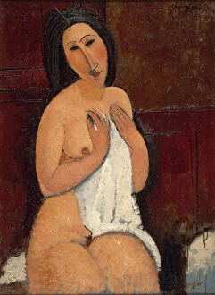 Nu assis à la chemise, 1917. Creator: Modigliani, Amedeo (1884-1920)
