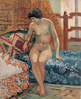 Fauvism Prints: Nu au canape bleu, Anita Champagne, 1908. Creator: Manguin, Henri Charles (1874-1949)