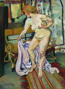 Nude Woman Prints: Nu a la draperie, 1921. Creator: Valadon, Suzanne (1865-1938)