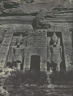 Pharaohs Gallery: Nubie. Ibsamboul. Entree du Speos d Hathor, 1850. Creator: Maxime du Camp
