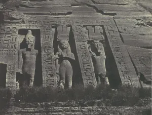 Monumental Prints: Nubie. Ibsamboul. Partie septentrionale du Speos d Hathor, 1850