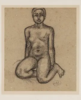 Cream Prints: Nude, between 1861 and 1944. Creator: Aristide Maillol