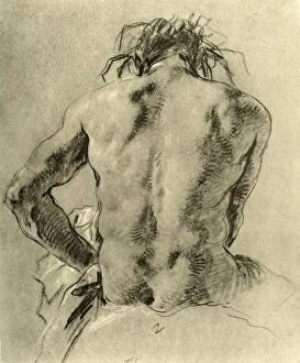 Giovanni Battista Collection: Nude back, 1751, (1928). Artist: Giovanni Battista Tiepolo