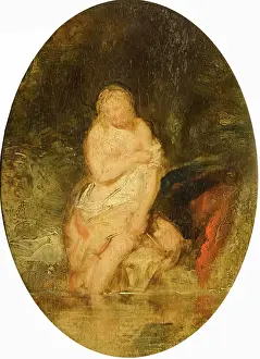 Oil On Board Prints: Nude Bather-after Rubens, c1840-1867. Creator: John Phillip