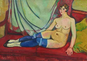 Elegant Prints: Nude with blue stockings, 1916. Creator: Valadon, Suzanne (1865-1938)