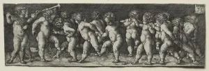 Fifteen Nude Children Dancing, 1535. Creator: Heinrich Aldegrever (German, 1502-1555 / 61)