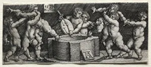 Eight Nude Children at a Well, 1539. Creator: Heinrich Aldegrever (German, 1502-1555 / 61)