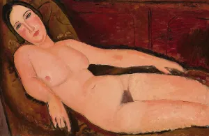 Nude Woman Prints: Nude on a Divan, 1918. Creator: Modigliani, Amedeo (1884-1920)