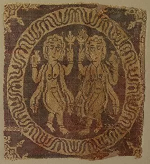 8th Century Collection: Nude Female Dancers from a Tunic, 700s. Creator: Unknown