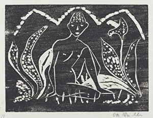 Natural Prints: Nude Figure of a Boy in a Landscape (Knabe zwischen Blattpflanzen)