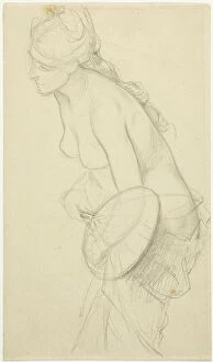 Prints And Drawings Collection: Nude Figure Holding a Fan, n. d. Creator: Unknown