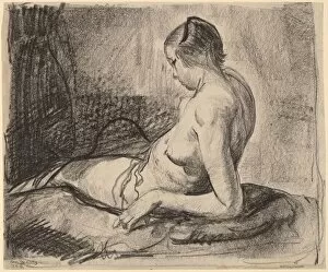 Nude Girl Reclining, 1919. Creator: George Wesley Bellows