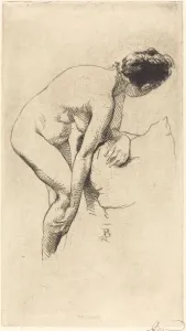 Nude Holding Her Leg (Femme nue se tenant la jambe), 1886. Creator: Paul Albert Besnard Nude Holding Her Leg (Femme nue se tenant la jambe), 1886. Creator: Paul Albert Besnard