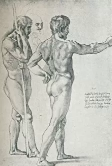 Autograph Gallery: Two Nude Male Studies, Given by Raphael to Durer 1515, (1912). Artist: Raphael