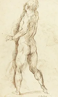 Palma Giovane Prints: Nude Man Seen from Behind [verso]. Creator: Jacopo Palma