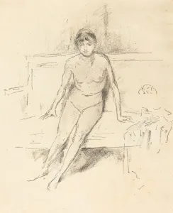 Rosenwald Collection Prints: Nude Model on an Empire Sofa, 1893. Creator: James Abbott McNeill Whistler