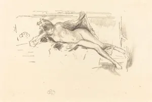 Rosenwald Collection Prints: Nude Model, Reclining, 1893. Creator: James Abbott McNeill Whistler
