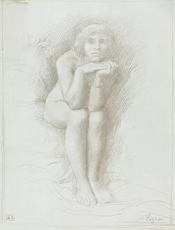 Sadness Gallery: Nude Model Seated. Creator: Alphonse Legros