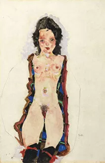 Undergarments Collection: Nude with Red Garters, 1911