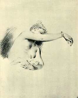 Bernhard Degenhart Gallery: Nude with Right Arm Raised, 1717-1718, (1943). Creator: Jean-Antoine Watteau