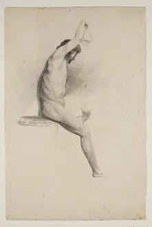 1832 Prints: Nude Seated Male Figure, c1832. Creator: Thomas Cole