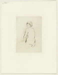 Morisot Berthe Marie Pauline Prints: Nude Seen from Behind, 1889. Creator: Berthe Morisot