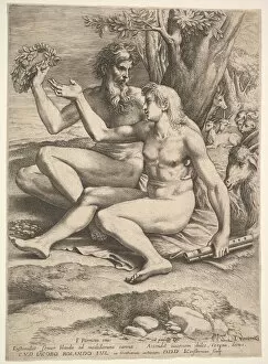Lucas Collection: Two Nude Shepherds, 17th century. Creator: Lucas Vorsterman