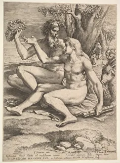 Lucas Vorsterman I Prints: Two Nude Shepherds, 17th century. Creator: Lucas Vorsterman