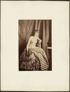 Stripes Prints: Nude study, 1853-1854. Creator: Eugene Durieu
