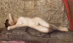 Mattress Prints: Nude Woman Lying, c1908. Creator: Leon Wyczolkowski
